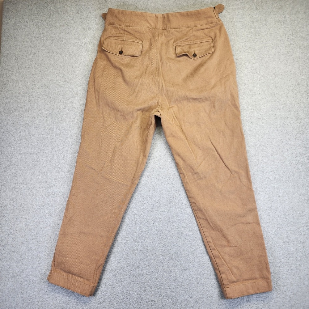 Todd Snyder Gurkha Trouser Pants Men 33x27 Brown Pleated Side Tab Brushed Cotton - Picture 3 of 11
